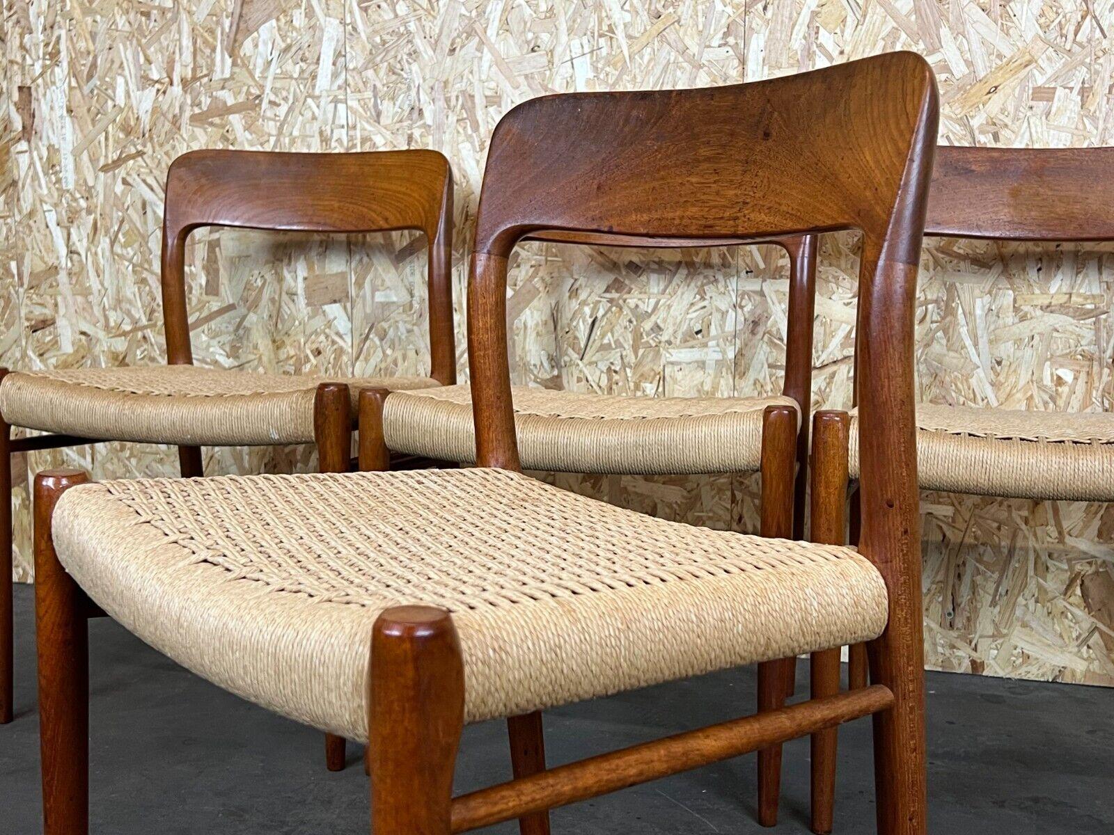 4x 60s 70s Chairs Teak Dining Chair Niels O. Möller for J.L. Moller's, 60s For Sale 3