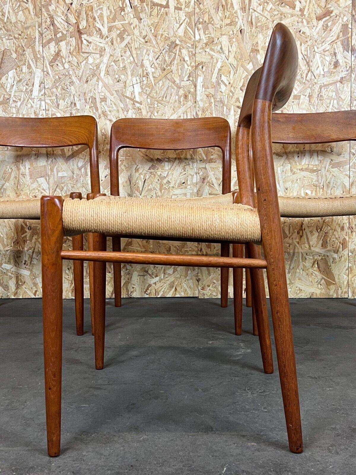 4x 60s 70s Chairs Teak Dining Chair Niels O. Möller for J.L. Moller's, 60s For Sale 4