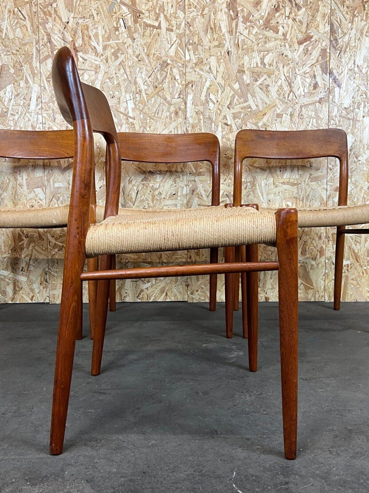 4x 60s 70s Chairs Teak Dining Chair Niels O. Möller for J.L. Moller's, 60s For Sale 6