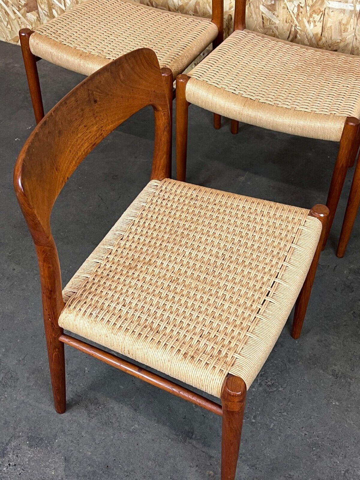 4x 60s 70s Chairs Teak Dining Chair Niels O. Möller for J.L. Moller's, 60s For Sale 7