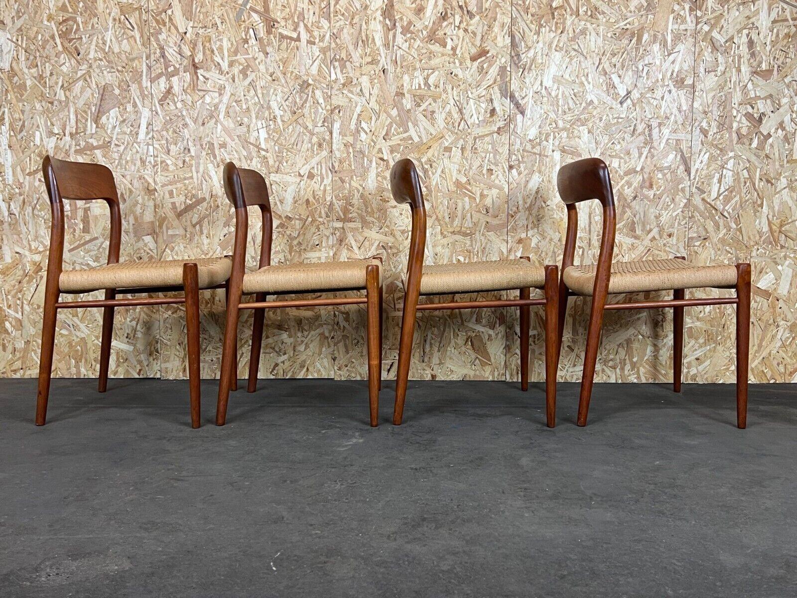 4x 60s 70s Chairs Teak Dining Chair Niels O. Möller for J.L. Moller's, 60s For Sale 8