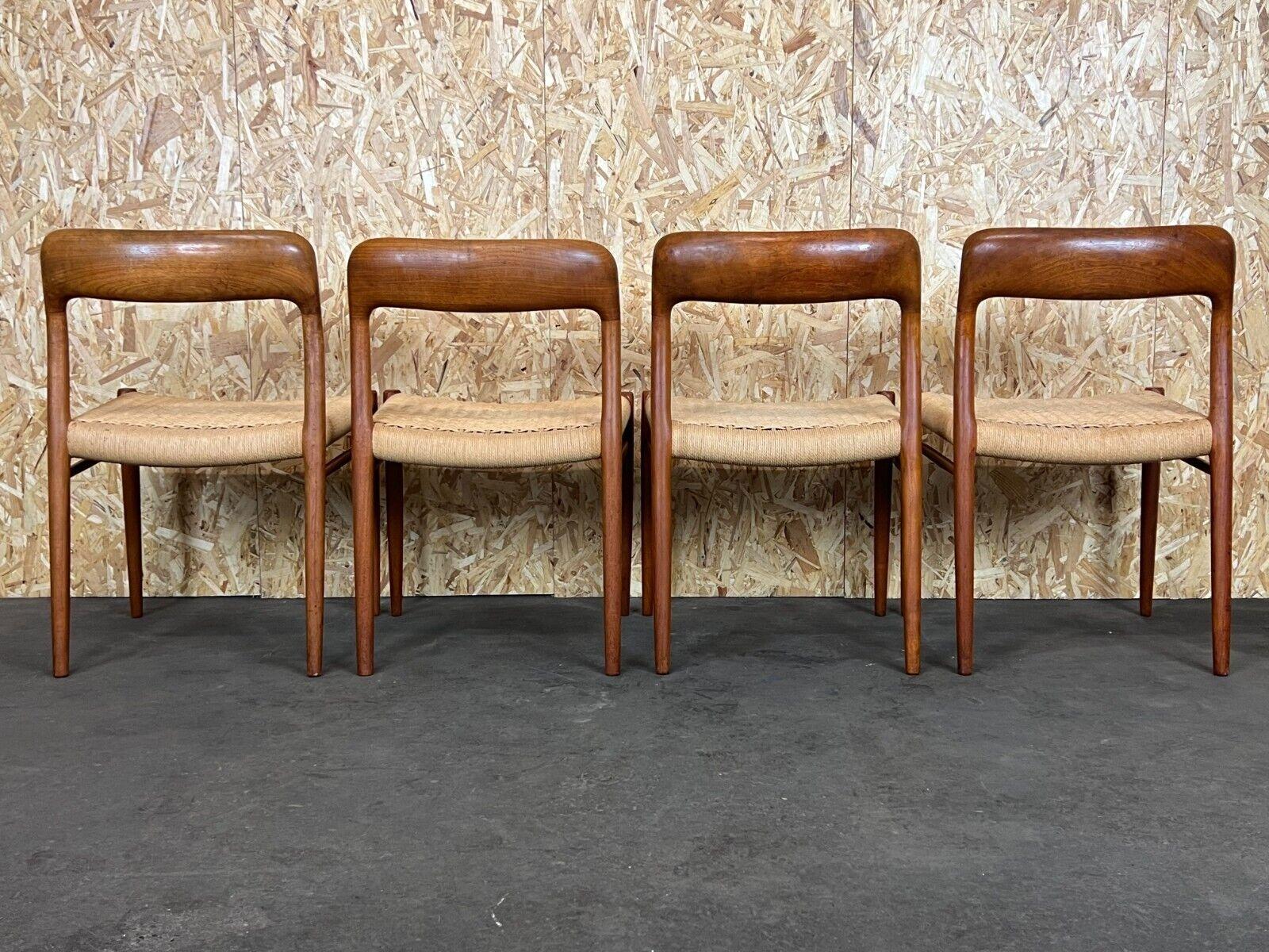 4x 60s 70s Chairs Teak Dining Chair Niels O. Möller for J.L. Moller's, 60s For Sale 9