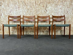 4x 60s 70s Chairs Teak Dining Chair Niels O. Möller for J.L. Moller's 60s