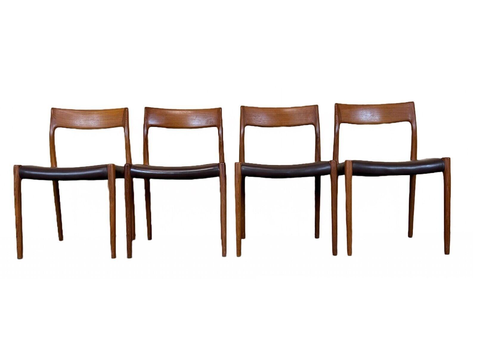 4x 60s 70s chairs teak dining chair Niels O. Möller for J.L. Moller's 60s

Object: 4x chair

Manufacturer: J.L. Mollers

Condition: good - vintage

Age: around 1960-1970

Dimensions:

Width = 50cm
Depth = 48.5cm
Height = 76.5cm
Seat