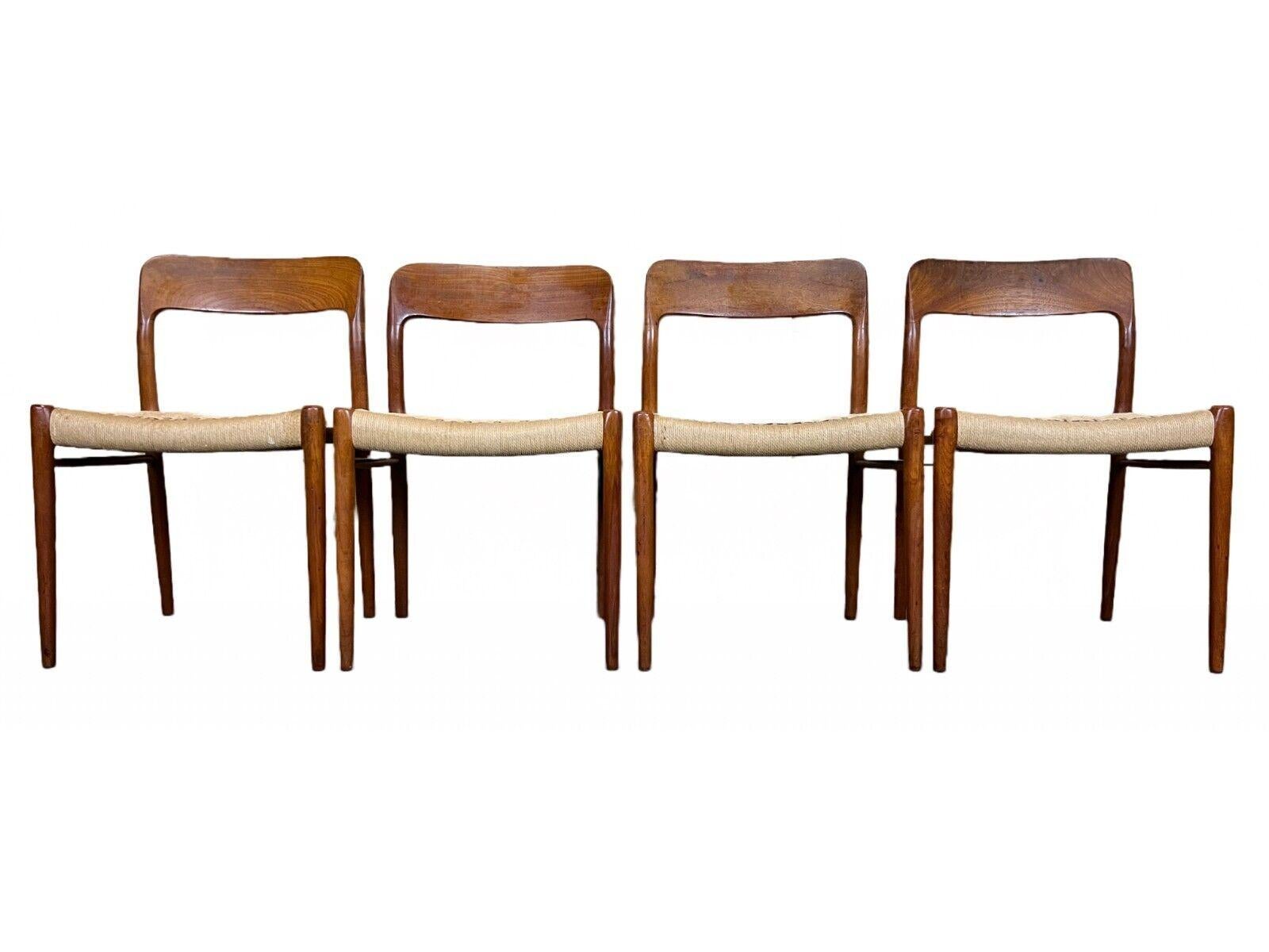 4x 60s 70s chairs teak dining chair Niels O. Möller for J.L. Moller's 60s

Object: 4x chair

Manufacturer: J.L. Mollers

Condition: good - vintage

Age: around 1960-1970

Dimensions:

Width = 50.5cm
Depth = 49.5cm
Height = 75cm
Seat