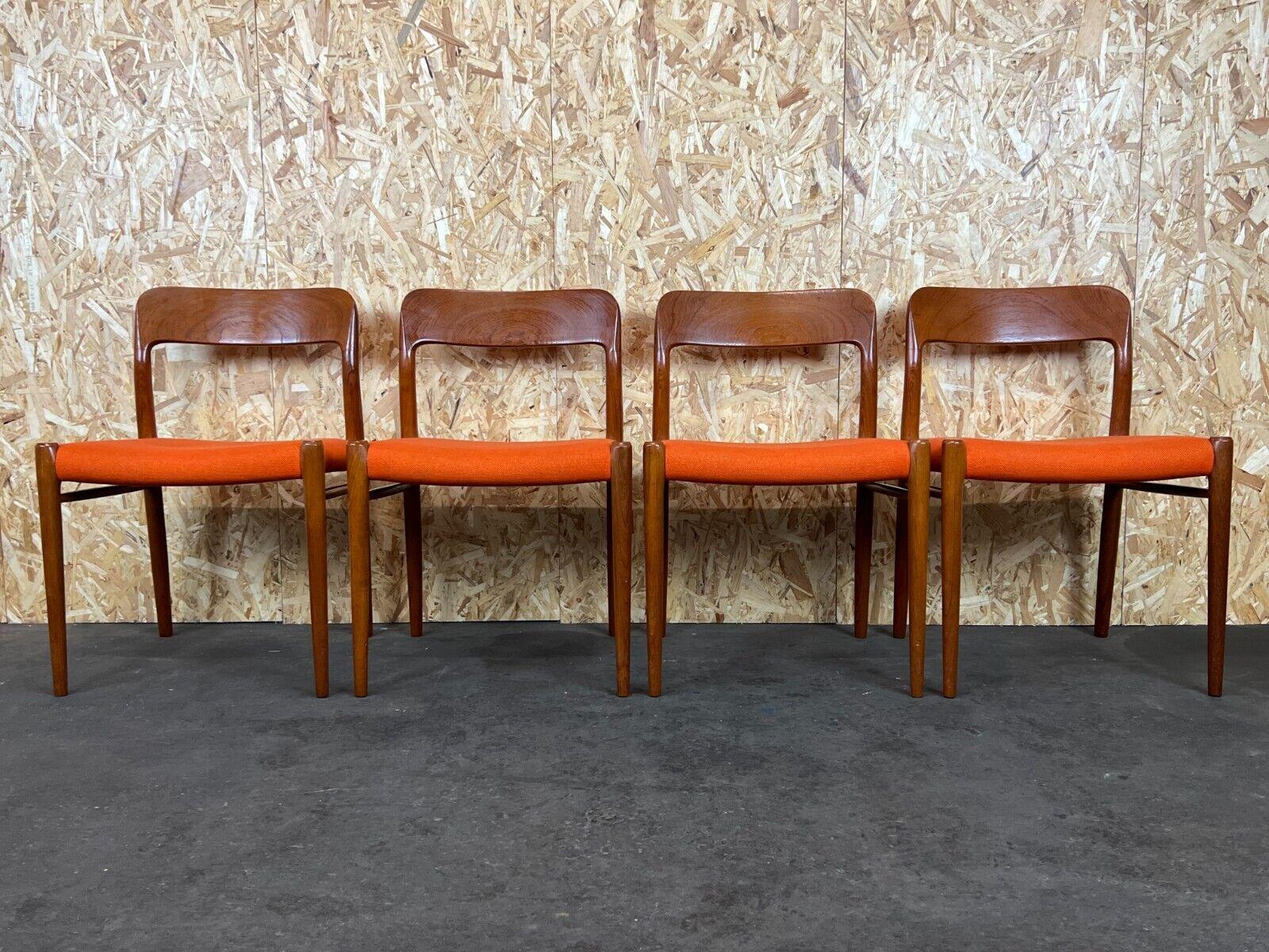 Danish 4x 60s 70s chairs Teak Dining Chair Niels O. Möller for J.L. Moller's 60s