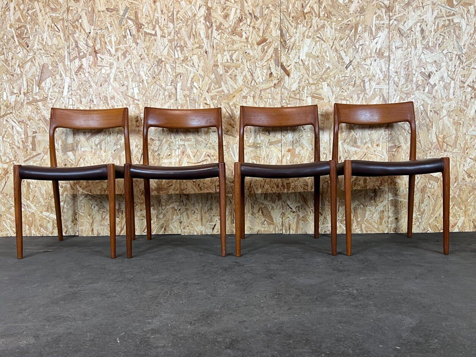 Danish 4x 60s 70s Chairs Teak Dining Chair Niels O. Möller for J.L. Moller's 60s For Sale