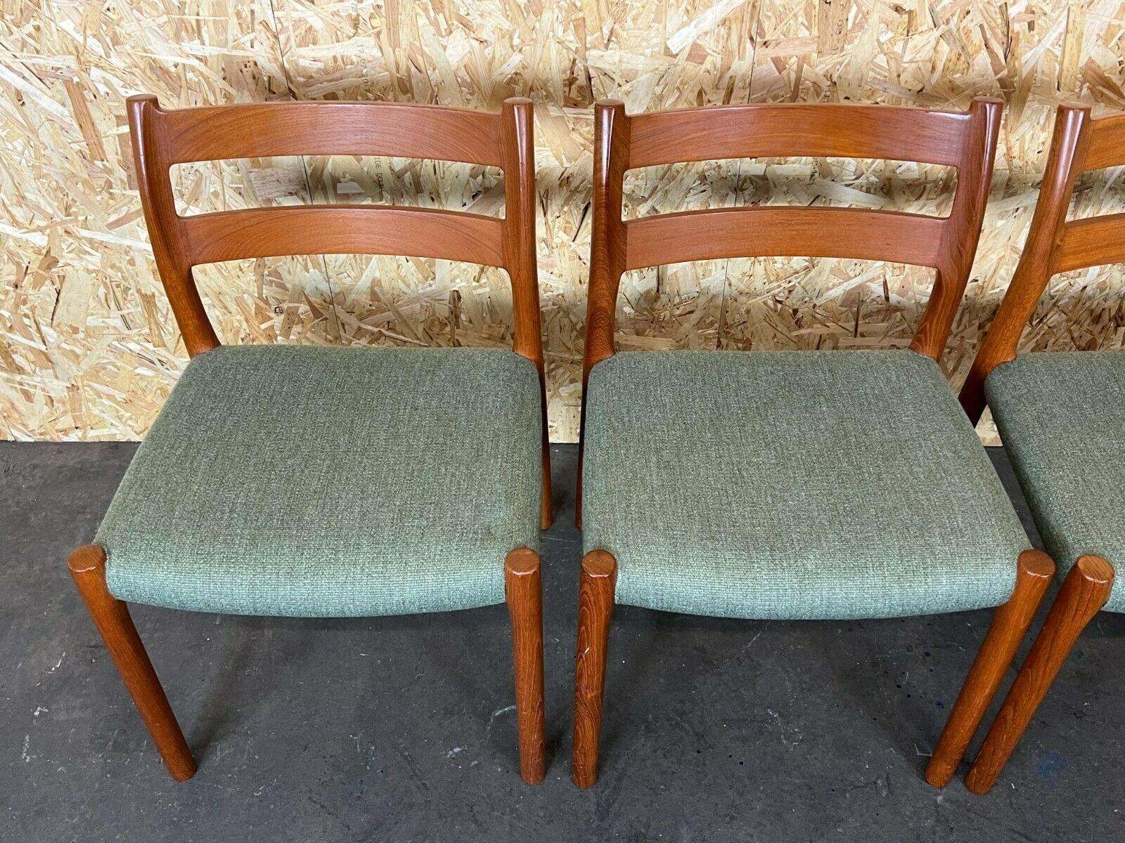 4x 60s 70s Chairs Teak Dining Chair Niels O. Möller for J.L. Moller's 60s In Good Condition For Sale In Neuenkirchen, NI