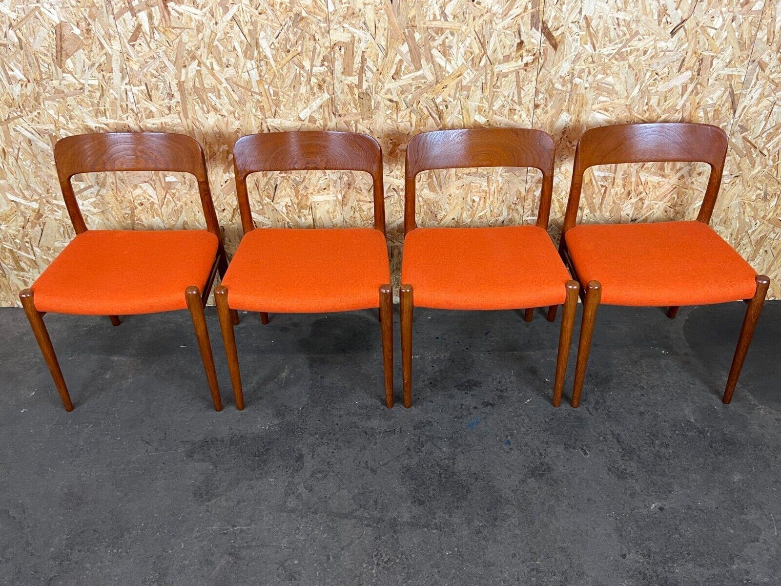 4x 60s 70s chairs Teak Dining Chair Niels O. Möller for J.L. Moller's 60s In Good Condition In Neuenkirchen, NI