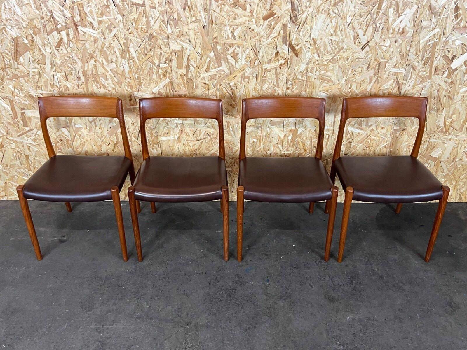 4x 60s 70s Chairs Teak Dining Chair Niels O. Möller for J.L. Moller's 60s In Good Condition For Sale In Neuenkirchen, NI
