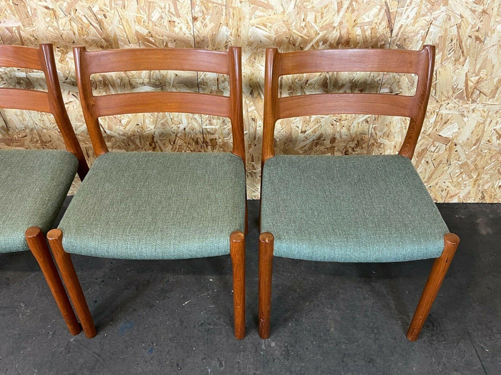 Late 20th Century 4x 60s 70s Chairs Teak Dining Chair Niels O. Möller for J.L. Moller's 60s For Sale