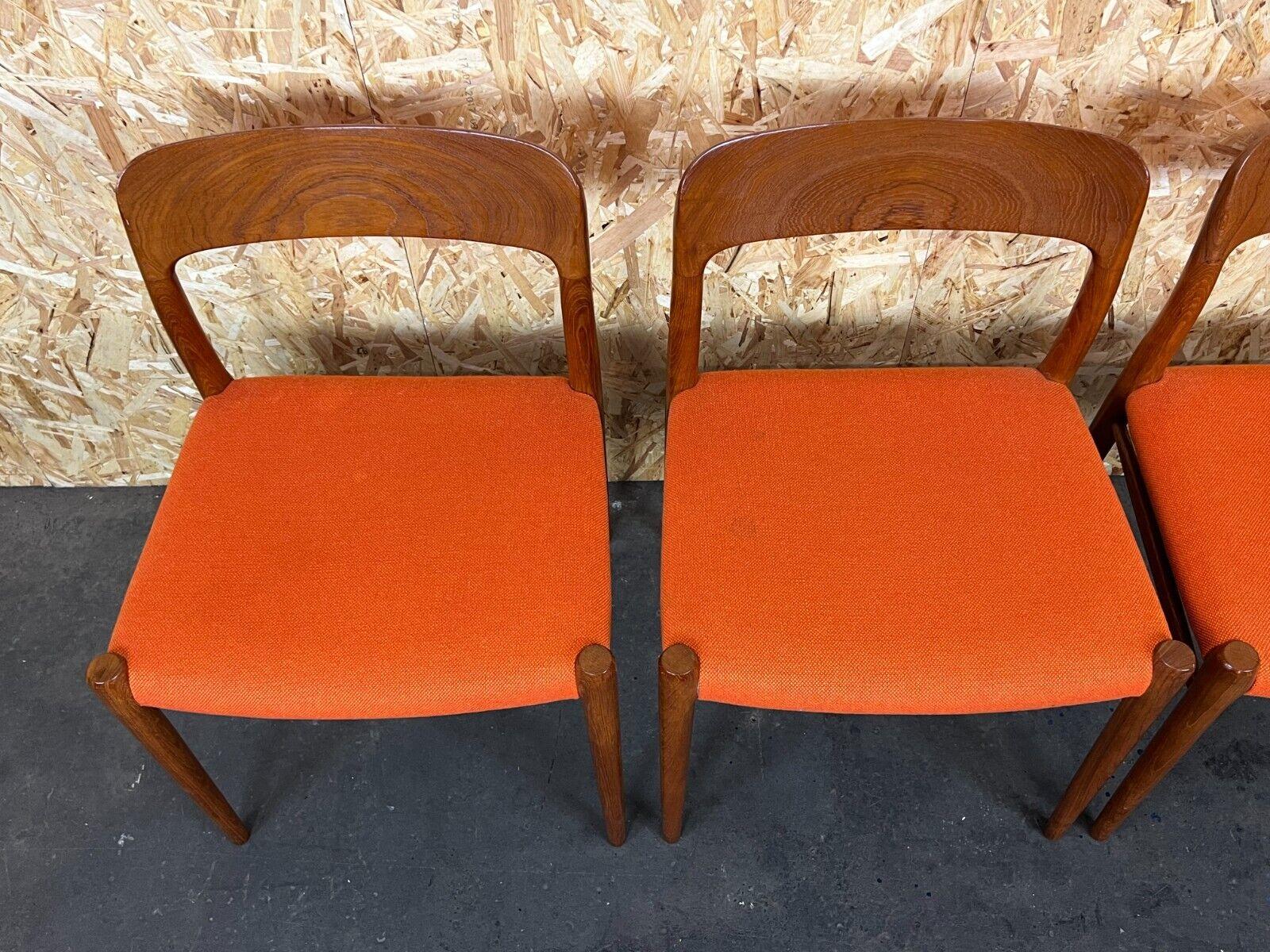 Late 20th Century 4x 60s 70s chairs Teak Dining Chair Niels O. Möller for J.L. Moller's 60s