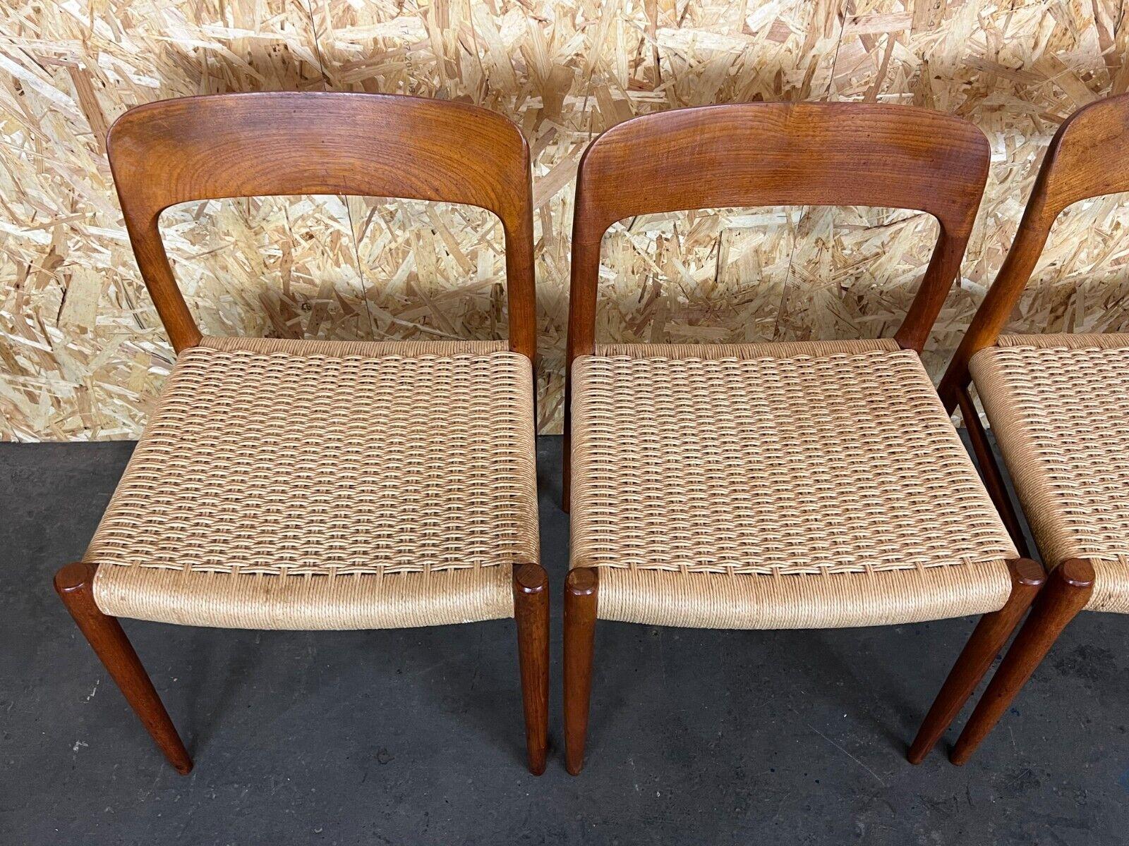 Danish 4x 60s 70s Chairs Teak Dining Chair Niels O. Möller for J.L. Moller's, 60s For Sale