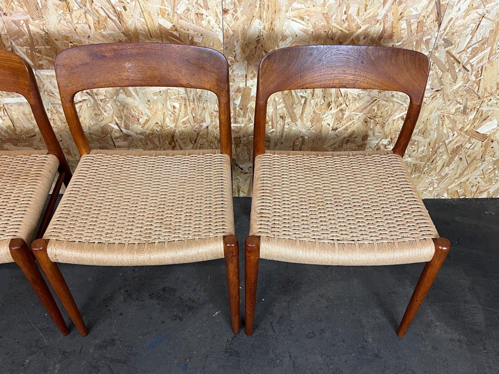 Danish 4x 60s 70s Chairs Teak Dining Chair Niels O. Möller for J.L. Moller's, 60s For Sale