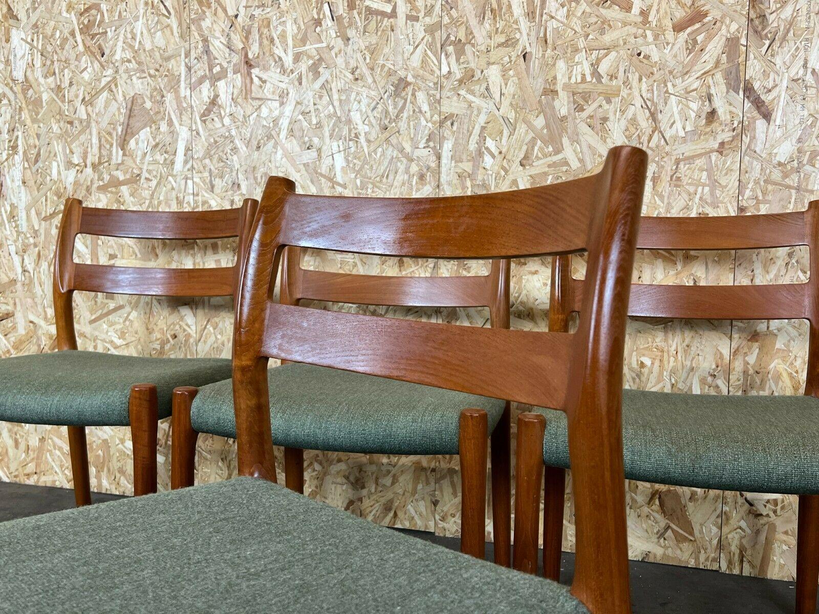 4x 60s 70s Chairs Teak Dining Chair Niels O. Möller for J.L. Moller's 60s For Sale 1
