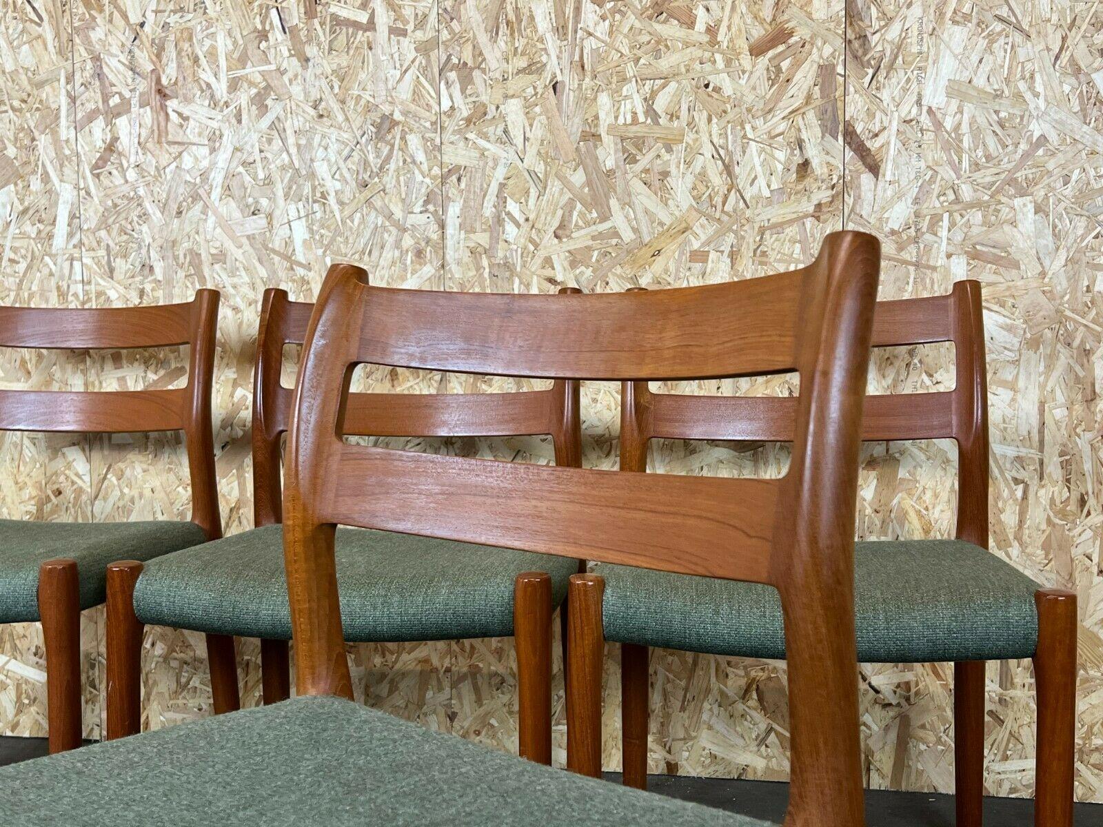 4x 60s 70s Chairs Teak Dining Chair Niels O. Möller for J.L. Moller's 60s For Sale 1