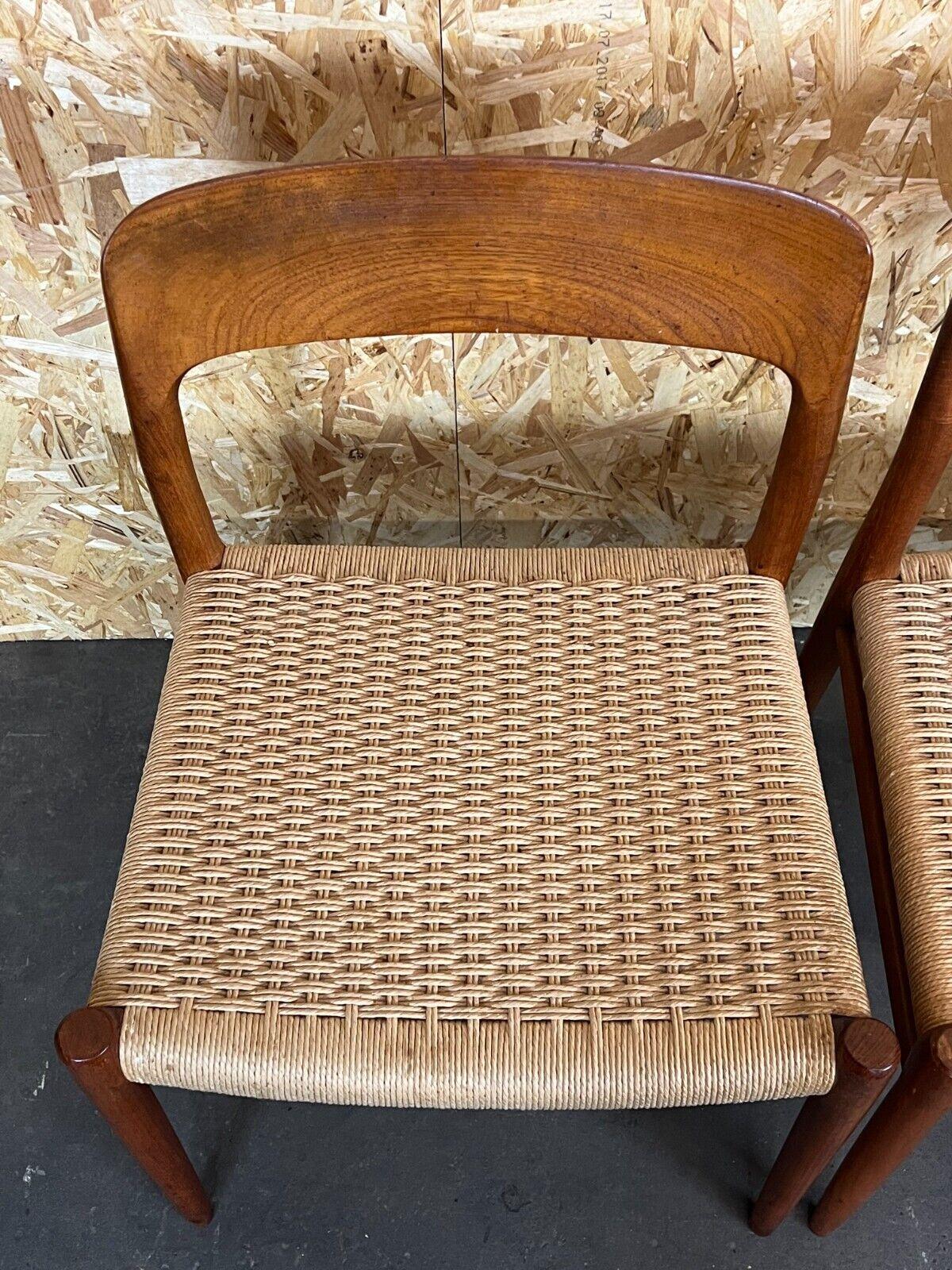 Late 20th Century 4x 60s 70s Chairs Teak Dining Chair Niels O. Möller for J.L. Moller's, 60s For Sale