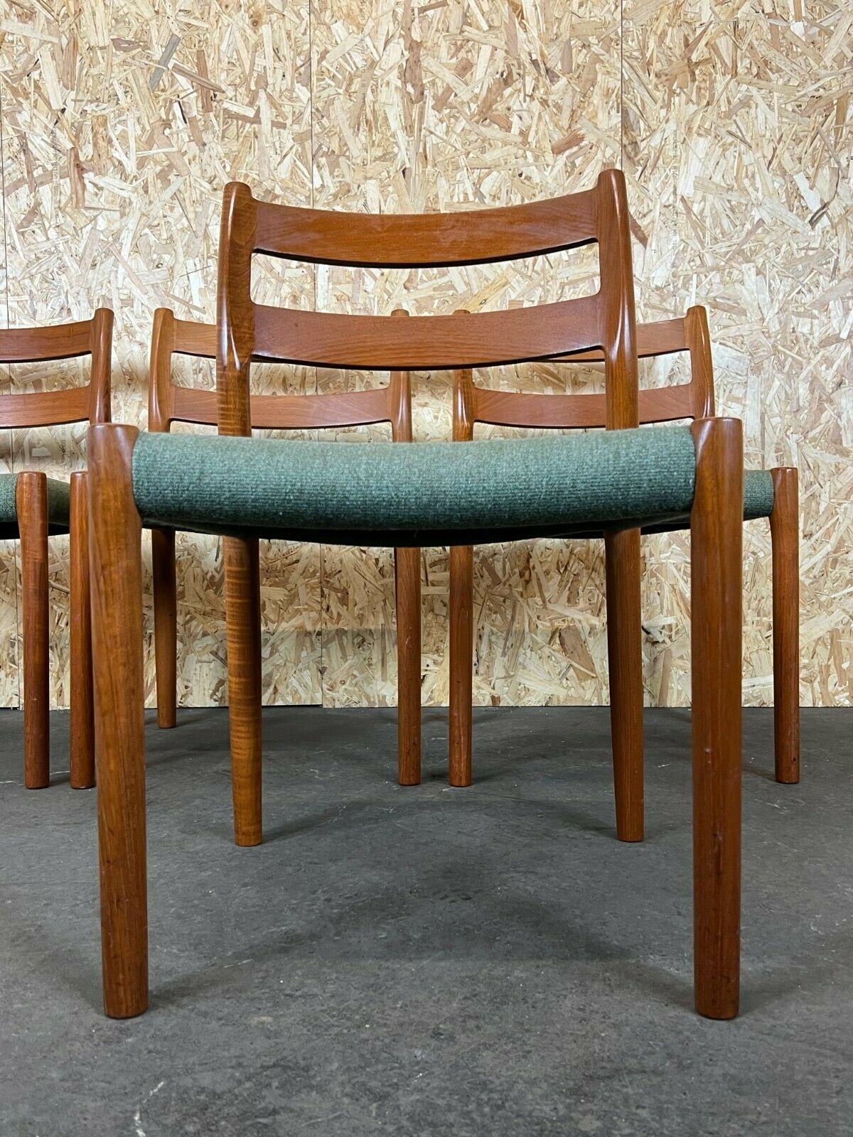 4x 60s 70s Chairs Teak Dining Chair Niels O. Möller for J.L. Moller's 60s For Sale 2