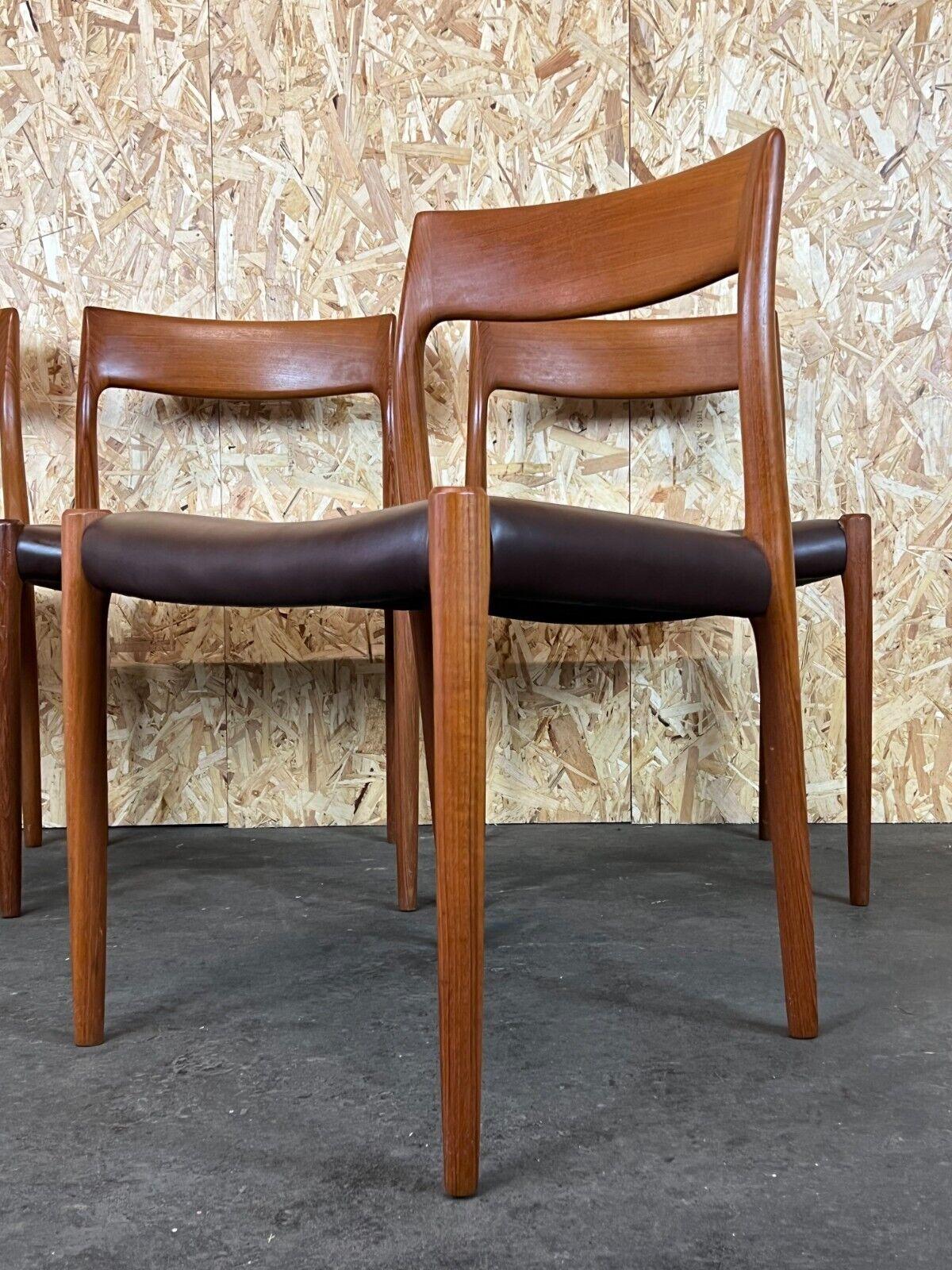 4x 60s 70s Chairs Teak Dining Chair Niels O. Möller for J.L. Moller's 60s For Sale 2