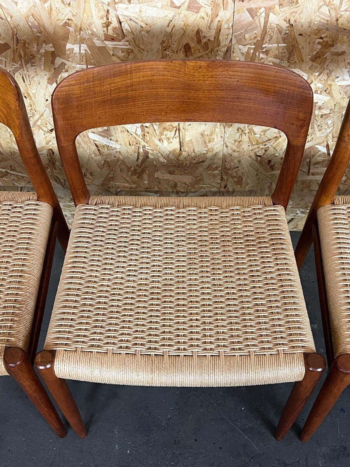 Late 20th Century 4x 60s 70s Chairs Teak Dining Chair Niels O. Möller for J.L. Moller's, 60s For Sale