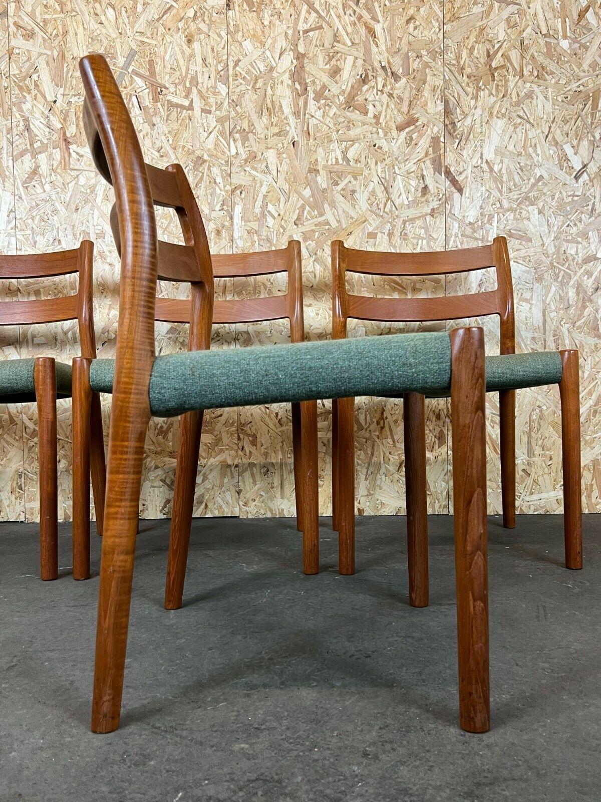 4x 60s 70s Chairs Teak Dining Chair Niels O. Möller for J.L. Moller's 60s For Sale 3