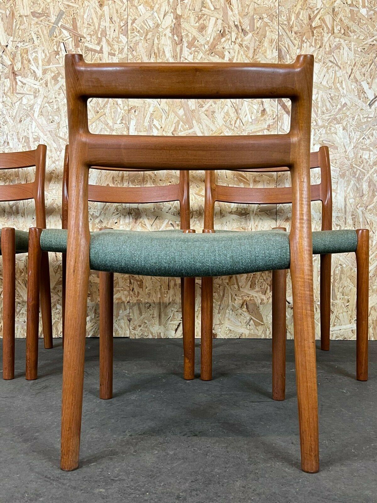 4x 60s 70s Chairs Teak Dining Chair Niels O. Möller for J.L. Moller's 60s For Sale 3