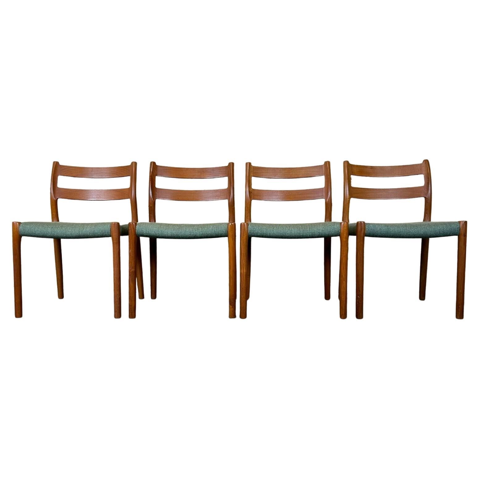 4x 60s 70s Chairs Teak Dining Chair Niels O. Möller for J.L. Moller's 60s For Sale
