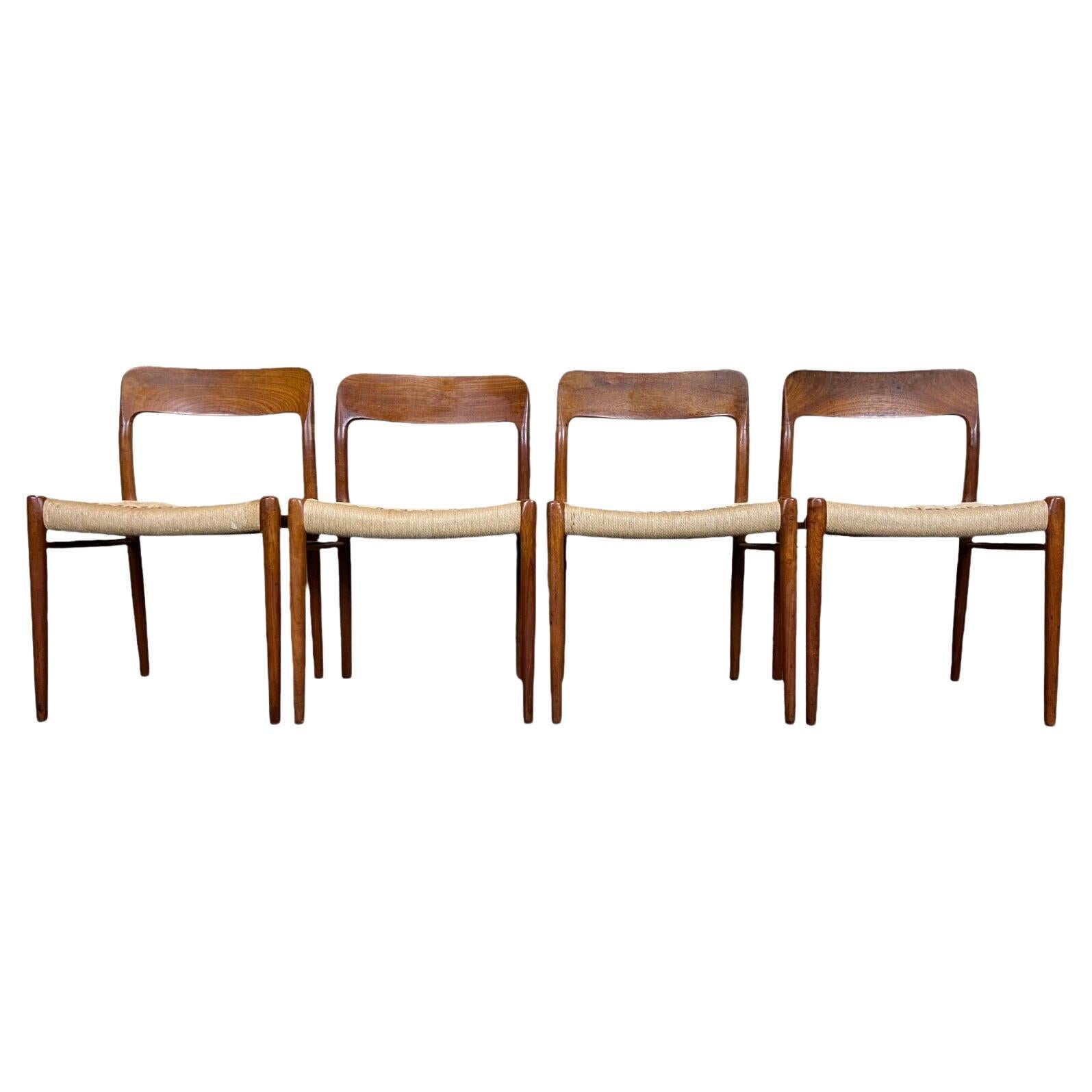 4x 60s 70s Chairs Teak Dining Chair Niels O. Möller for J.L. Moller's, 60s For Sale
