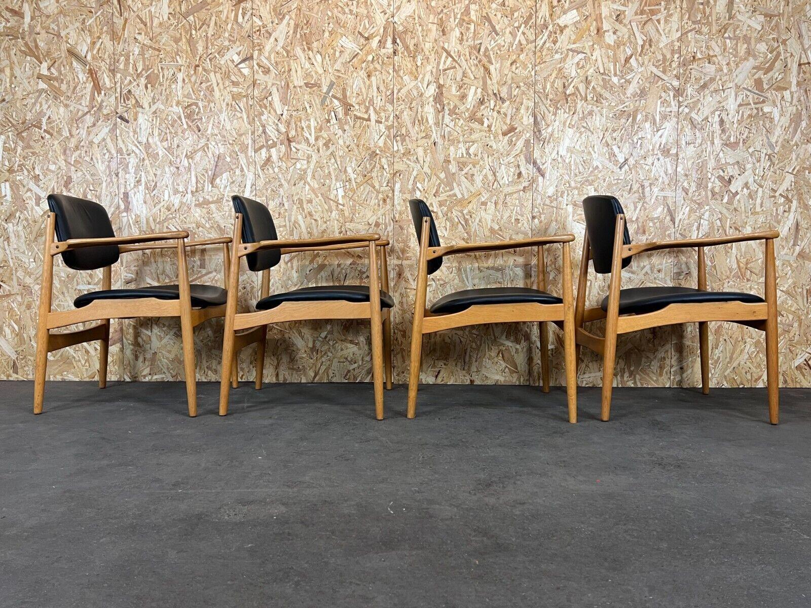 4x 60s 70s dining chair arm chair Danish design oak Denmark For Sale 6