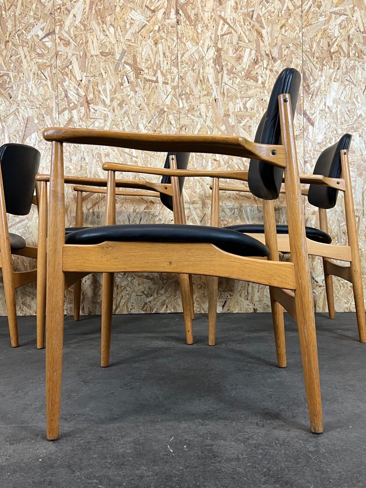 4x 60s 70s dining chair arm chair Danish design oak Denmark For Sale 12