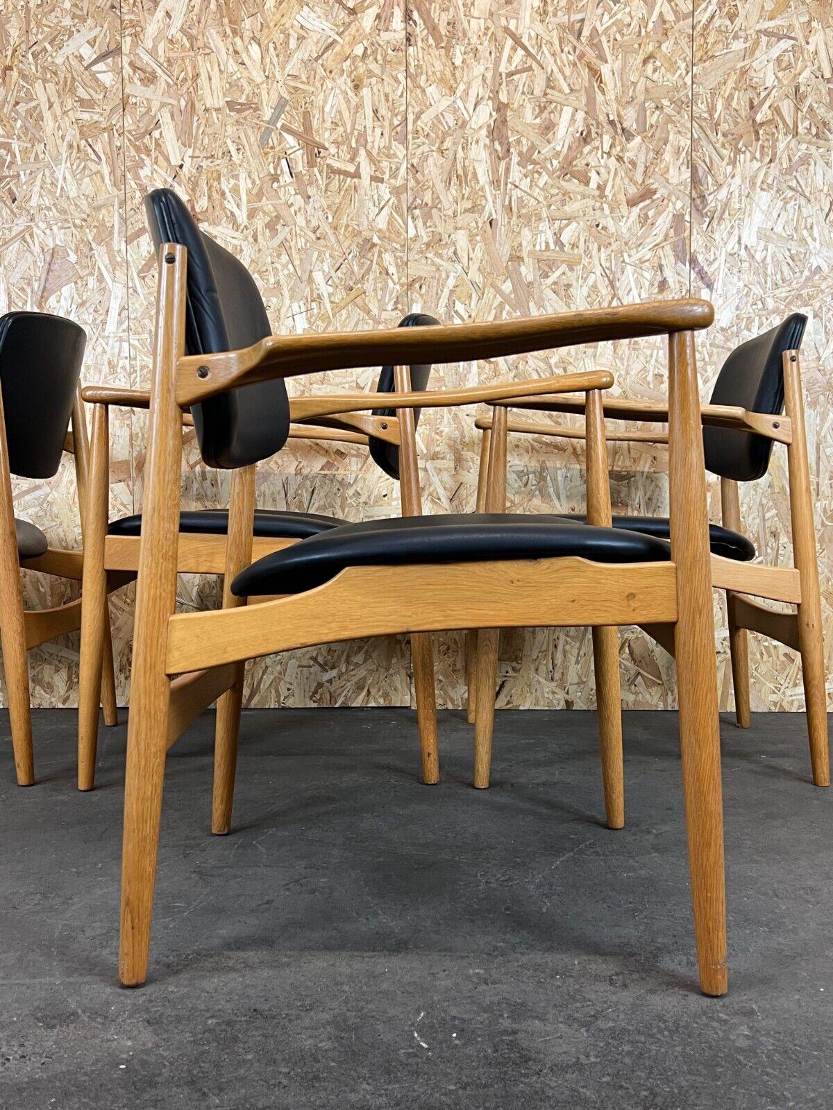 4x 60s 70s dining chair arm chair Danish design oak Denmark For Sale 14