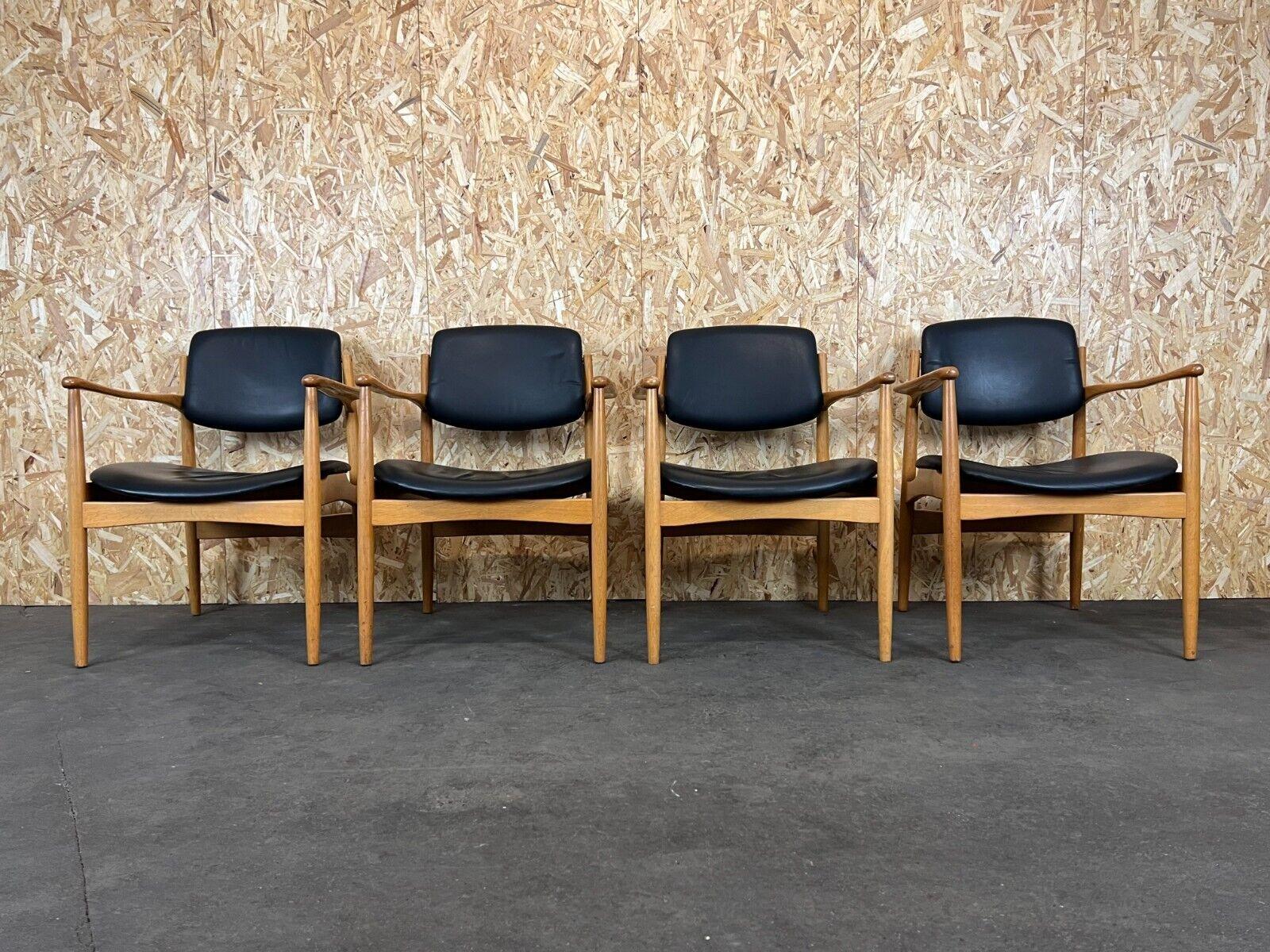 4x 60s 70s dining chair arm chair Danish design oak Denmark In Good Condition For Sale In Neuenkirchen, NI