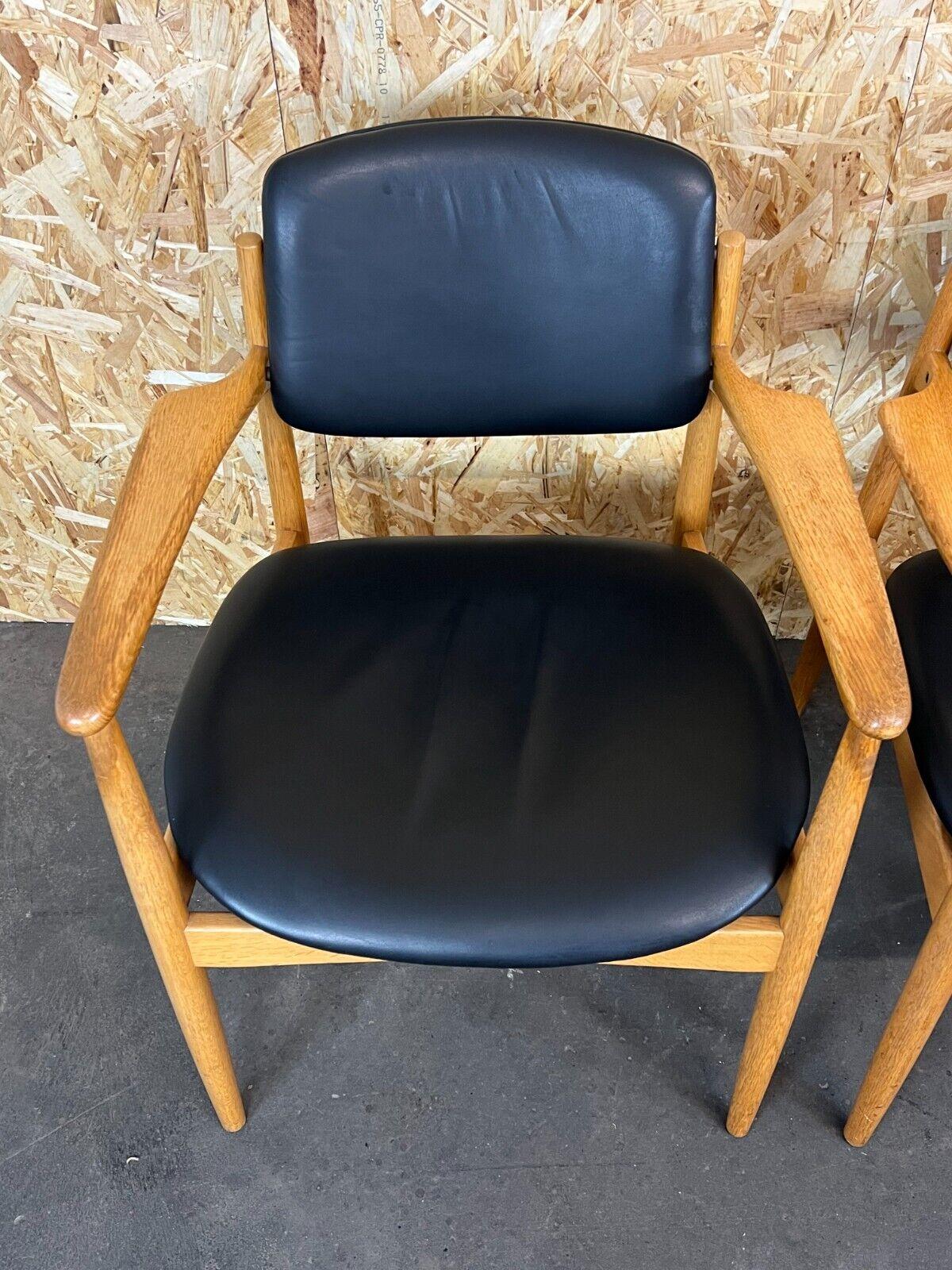 4x 60s 70s dining chair arm chair Danish design oak Denmark For Sale 2