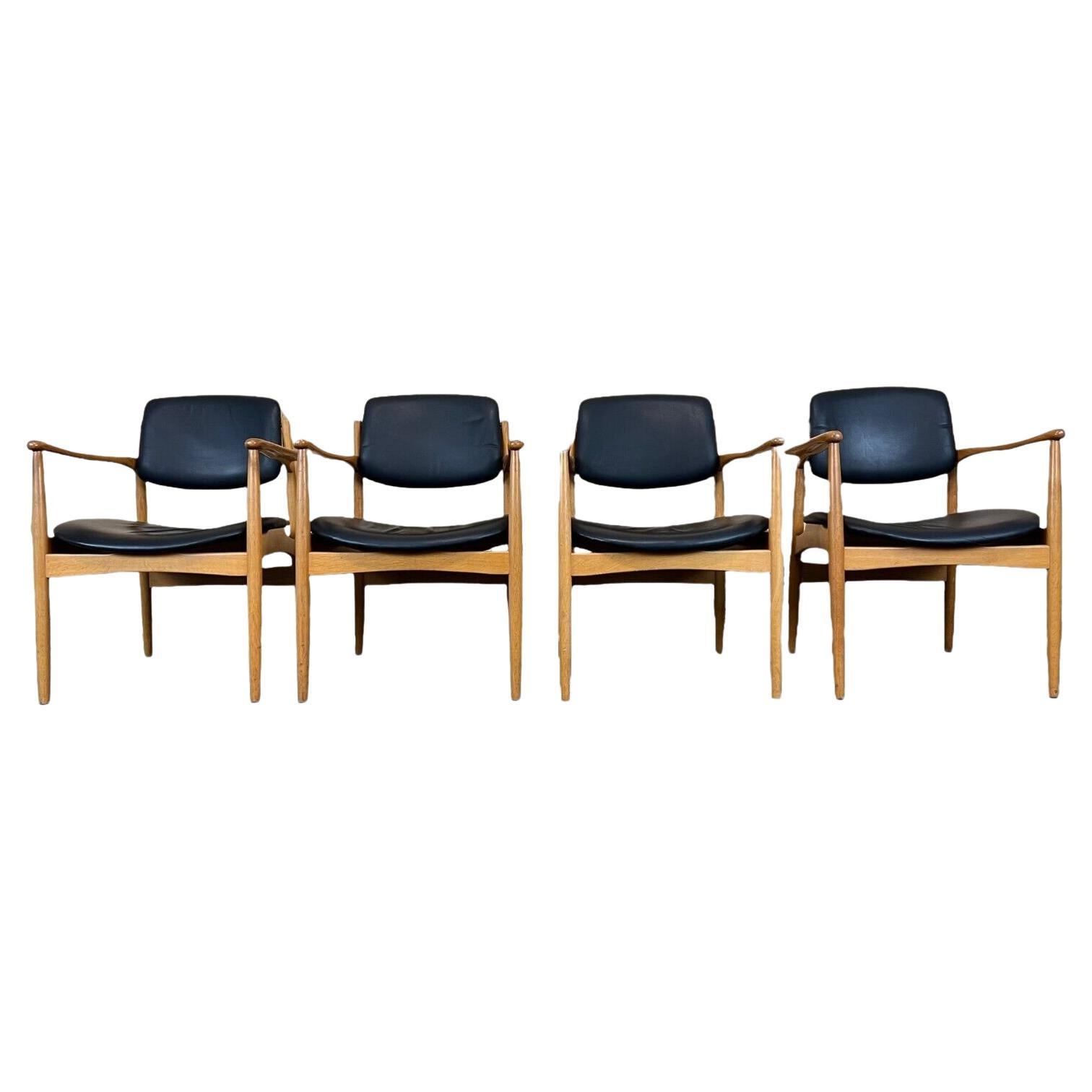 4x 60s 70s dining chair arm chair Danish design oak Denmark For Sale