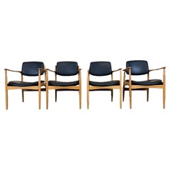 4x 60s 70s dining chair arm chair Danish design oak Denmark