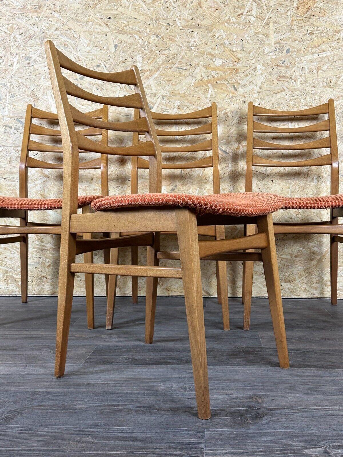 4x 60s 70s dining chair chaise de salle à manger mid century Danish modern design en vente 5
