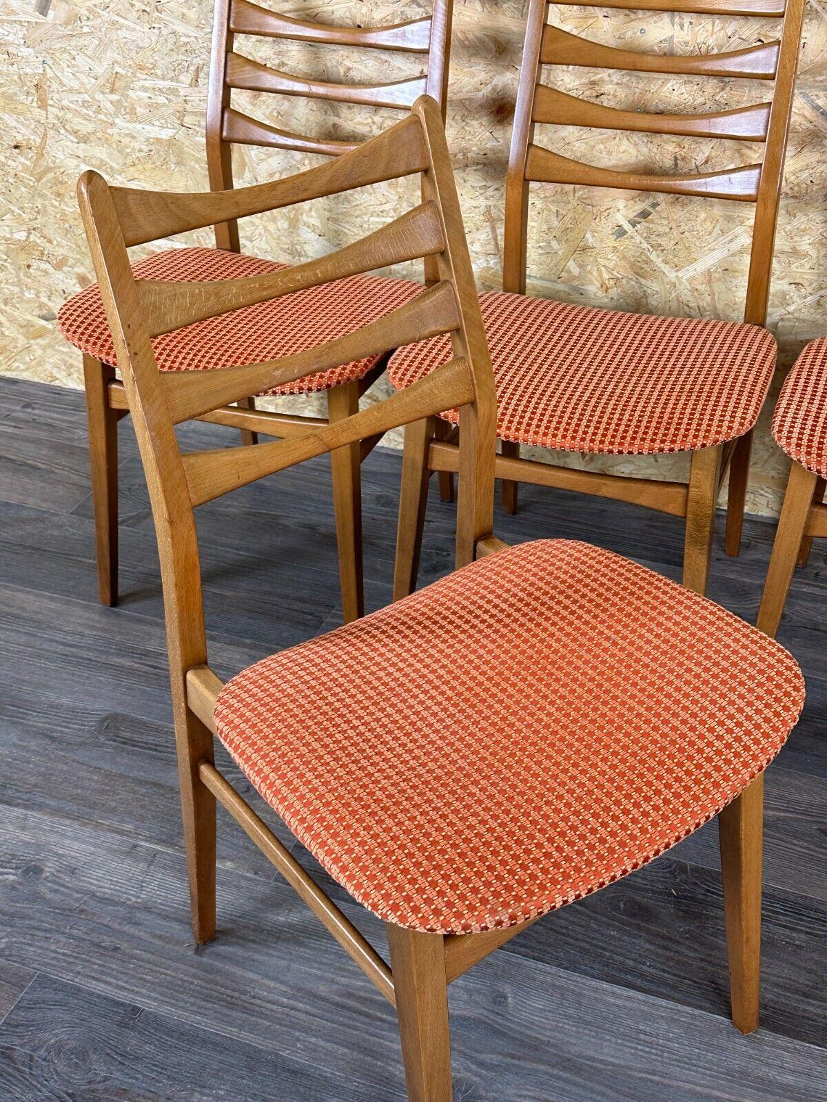 4x 60s 70s dining chair chaise de salle à manger mid century Danish modern design en vente 7