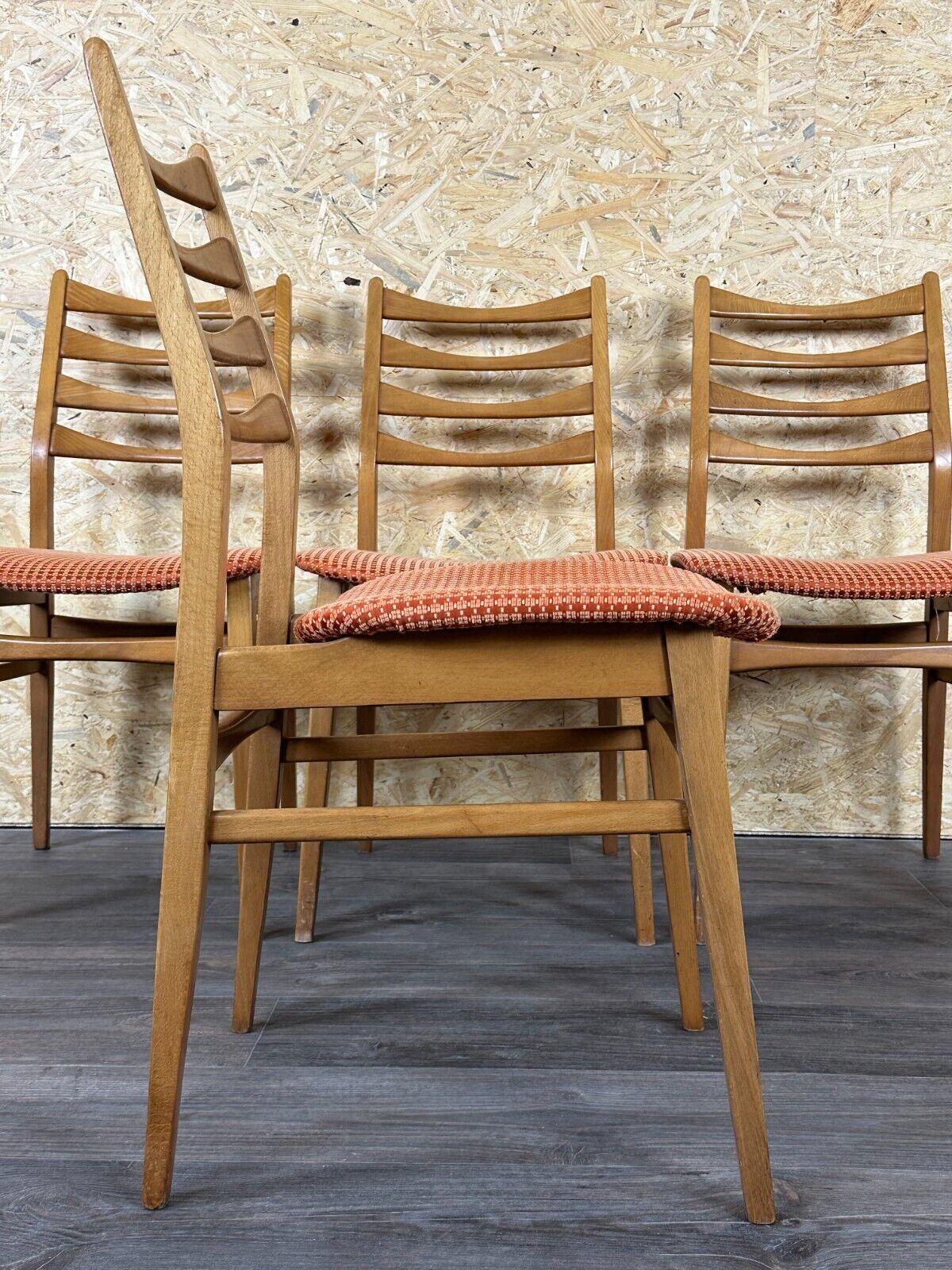 4x 60s 70s dining chair chaise de salle à manger mid century Danish modern design en vente 9