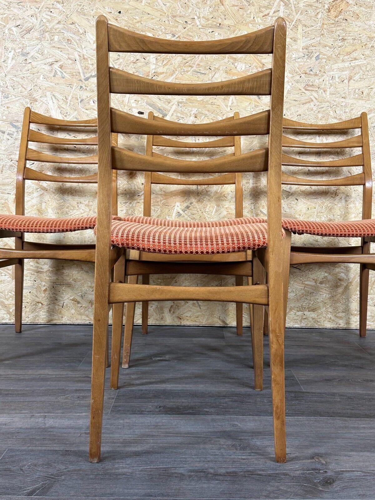 4x 60s 70s dining chair dining chair mid century Danish modern design For Sale 10