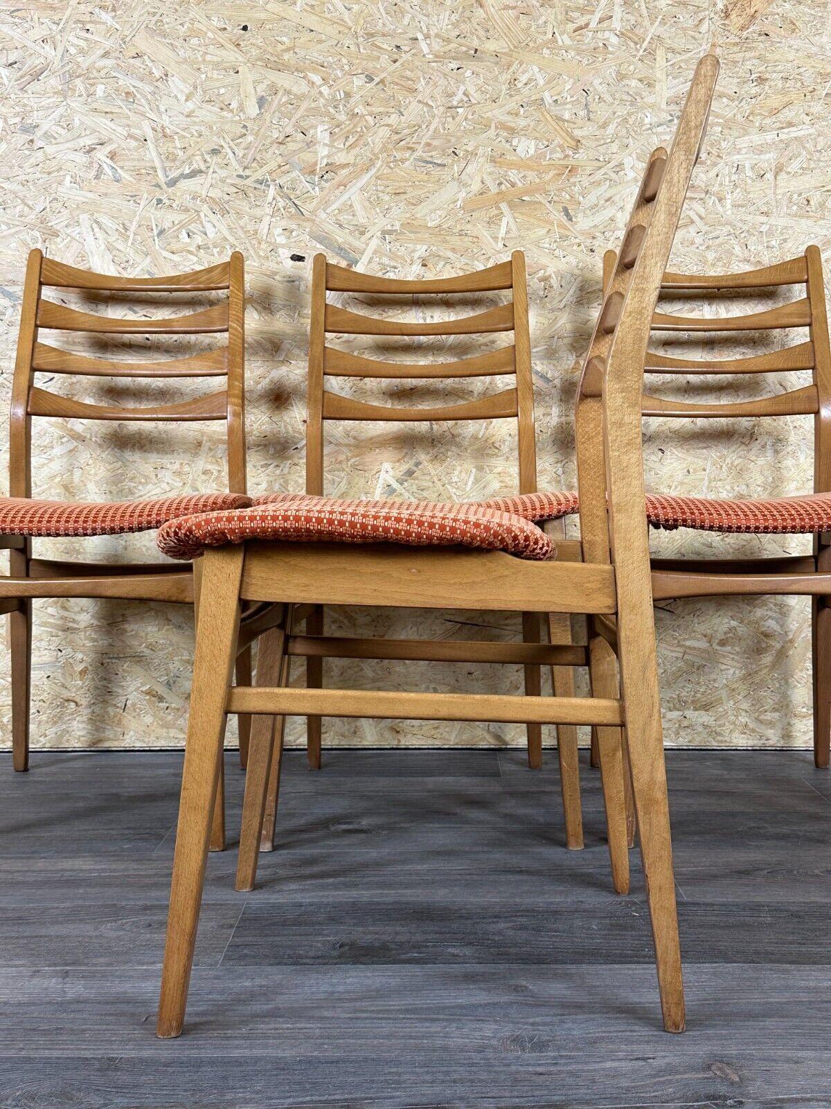 4x 60s 70s dining chair chaise de salle à manger mid century Danish modern design en vente 11