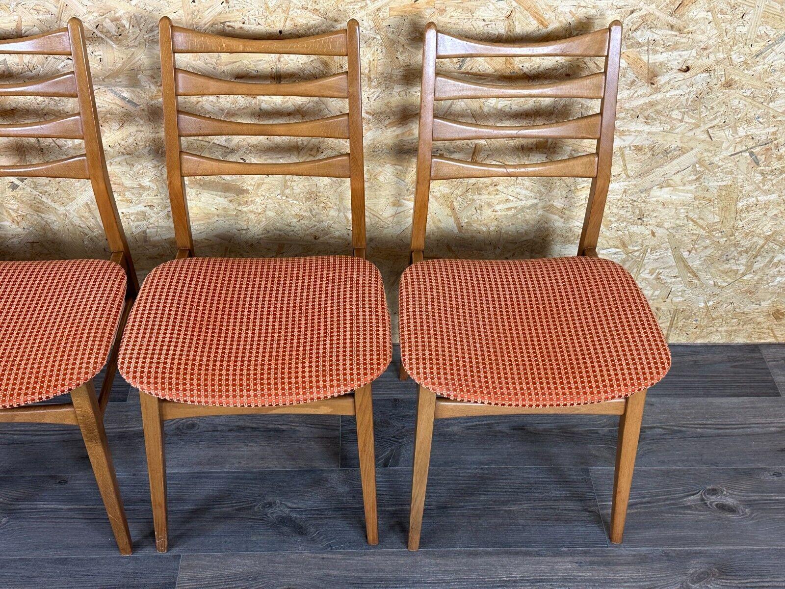Tissu 4x 60s 70s dining chair chaise de salle à manger mid century Danish modern design en vente