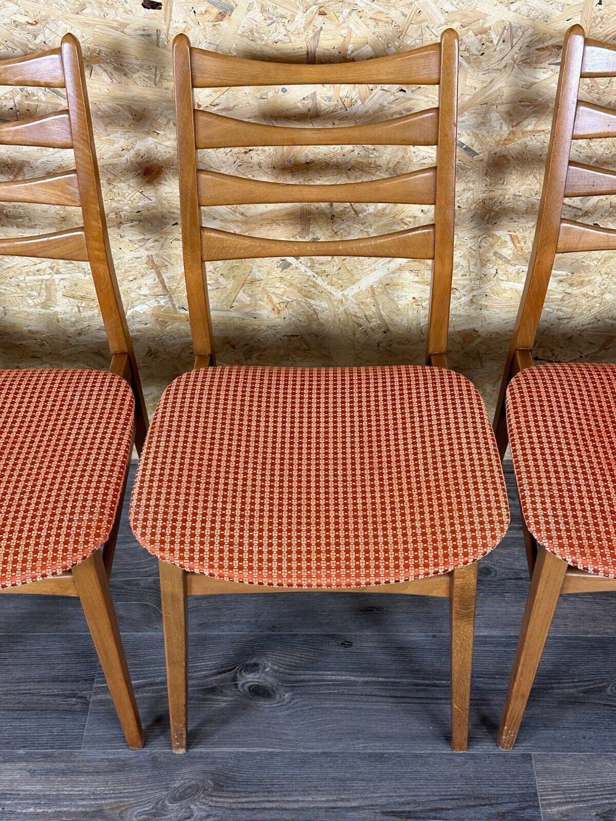 4x 60s 70s dining chair chaise de salle à manger mid century Danish modern design en vente 2