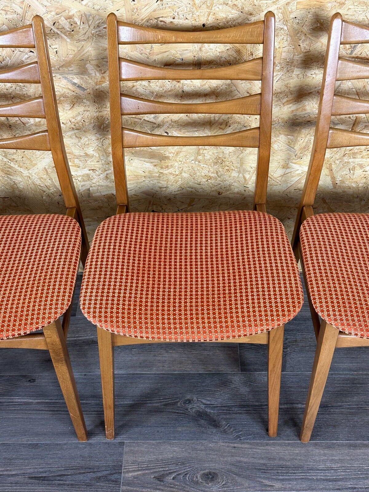 4x 60s 70s dining chair chaise de salle à manger mid century Danish modern design en vente 3