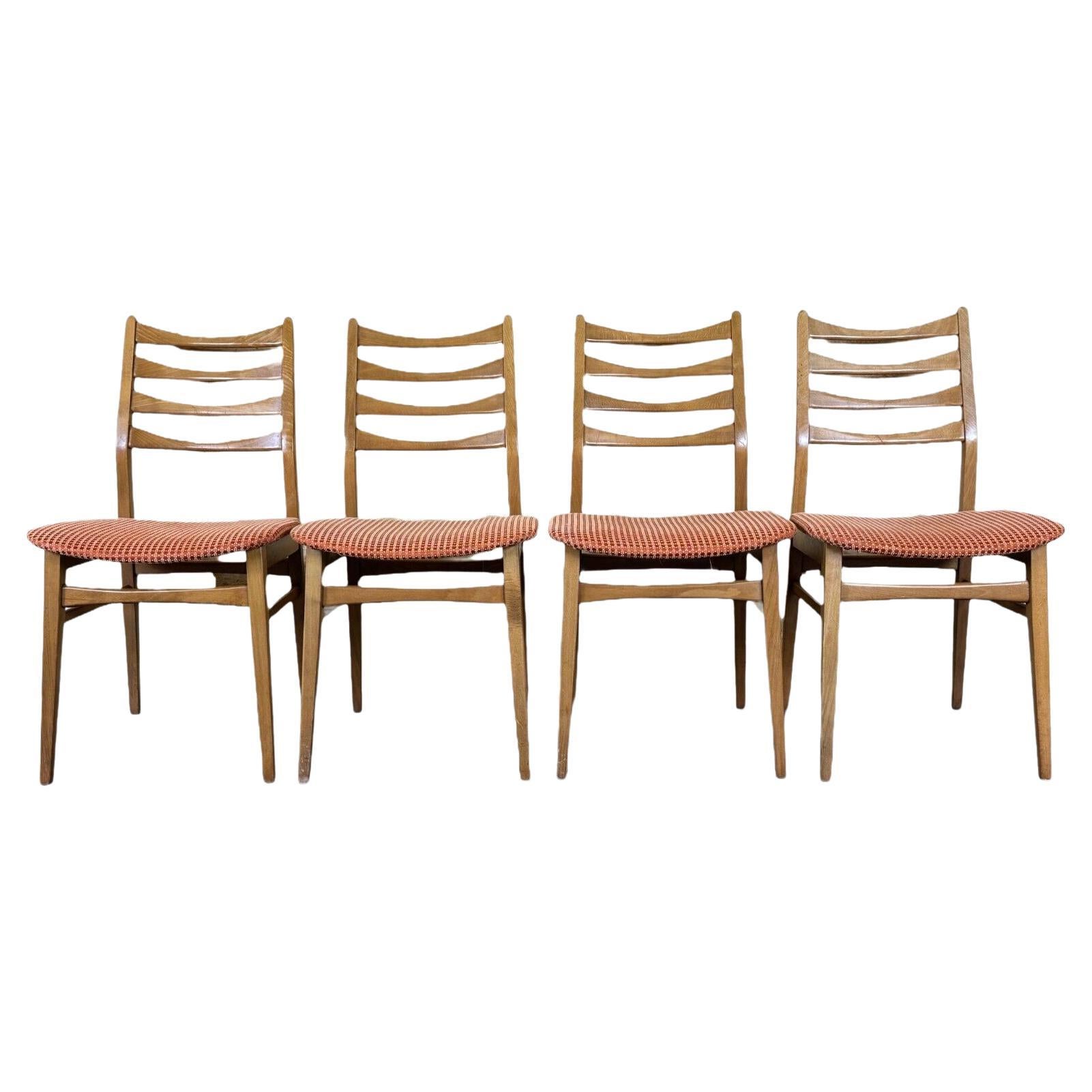 4x 60s 70s dining chair chaise de salle à manger mid century Danish modern design