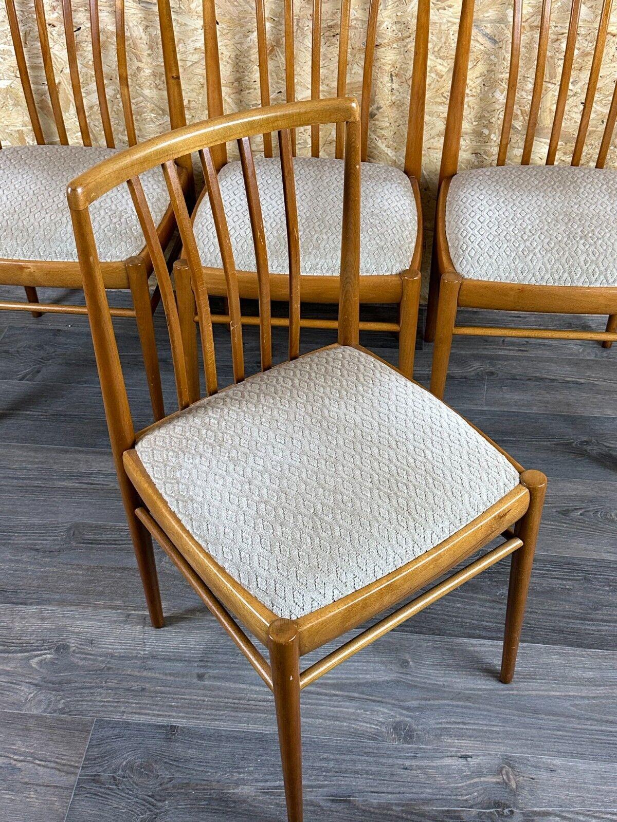 4x 60s 70s Dining Chair Mid Century Danish Modern Design im Angebot 7