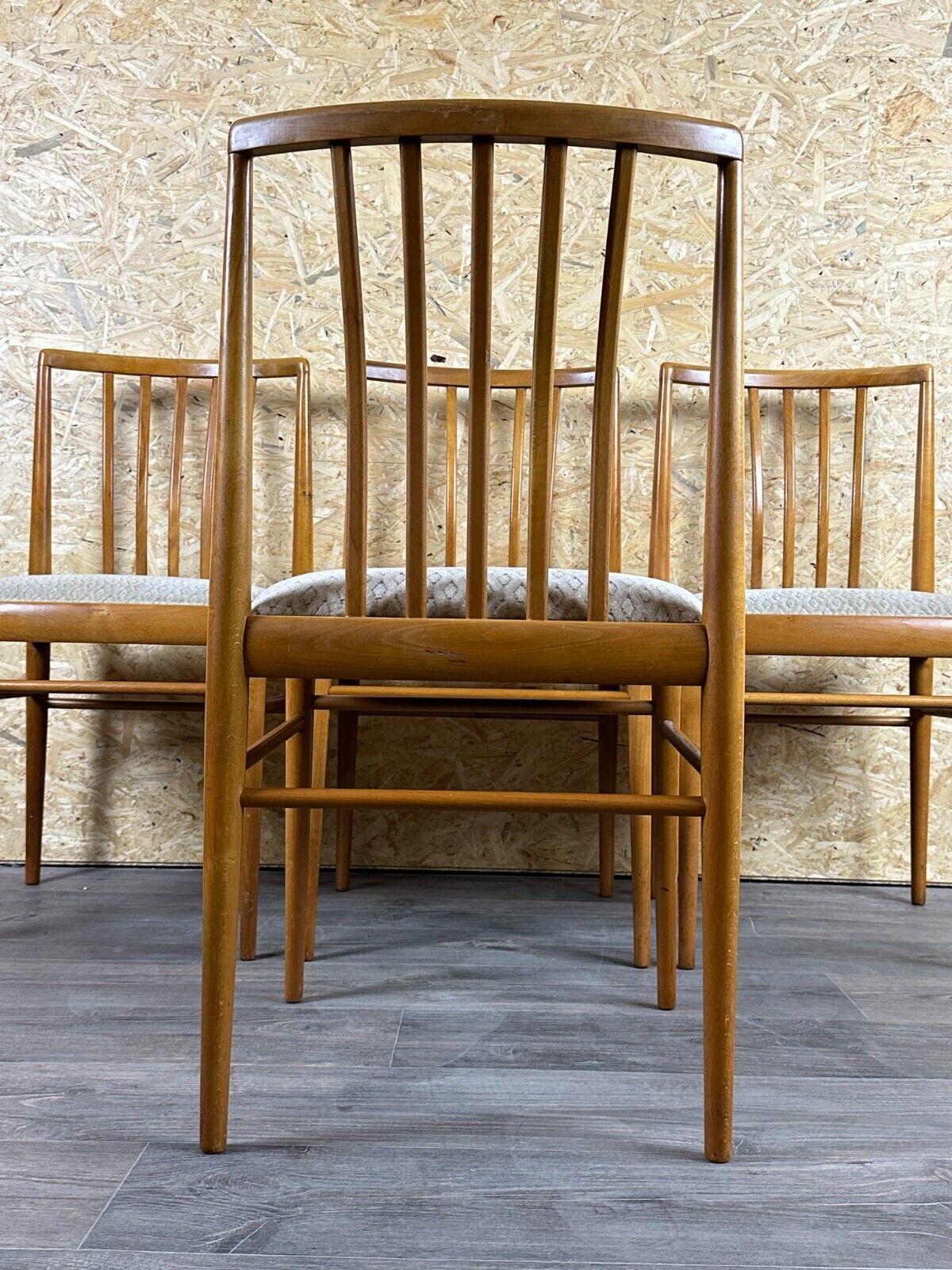 4x 60s 70s Dining Chair Mid Century Danish Modern Design im Angebot 10