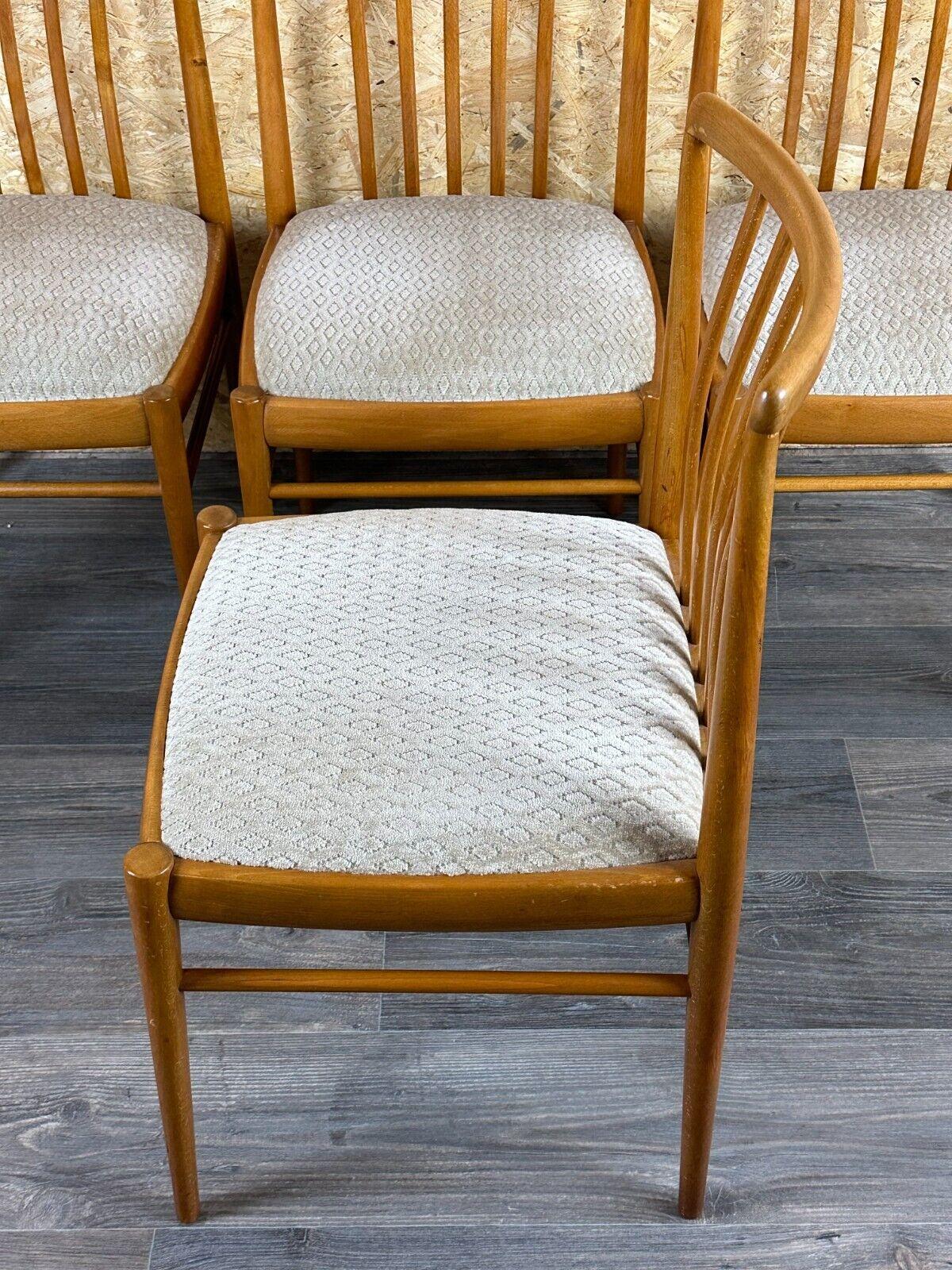 4x 60s 70s Dining Chair Mid Century Danish Modern Design im Angebot 12