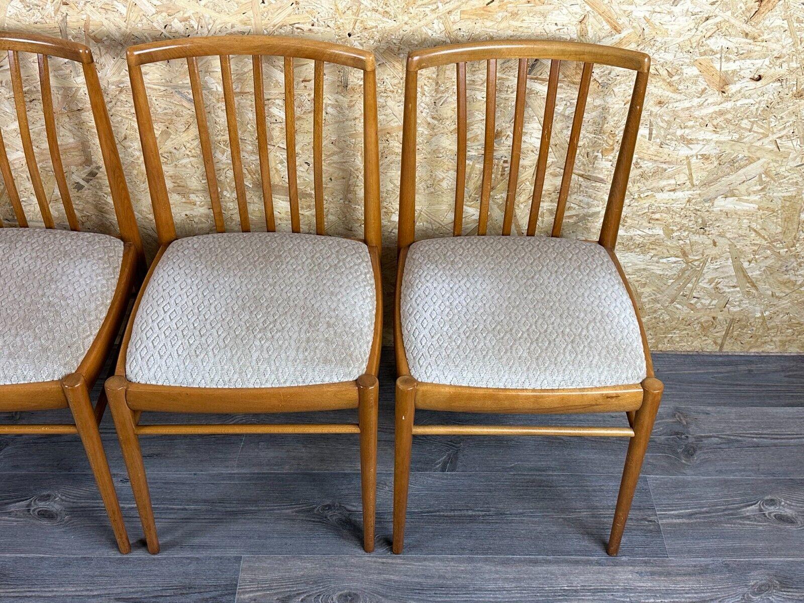 4x 60s 70s Dining Chair Mid Century Danish Modern Design (Stoff) im Angebot