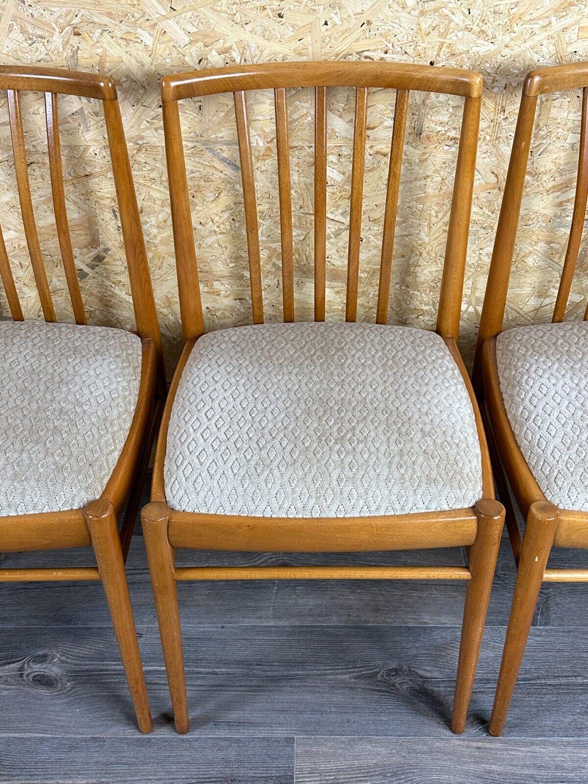 Fabric 4x 60s 70s Dining Chair Mid Century Danish Modern Design For Sale