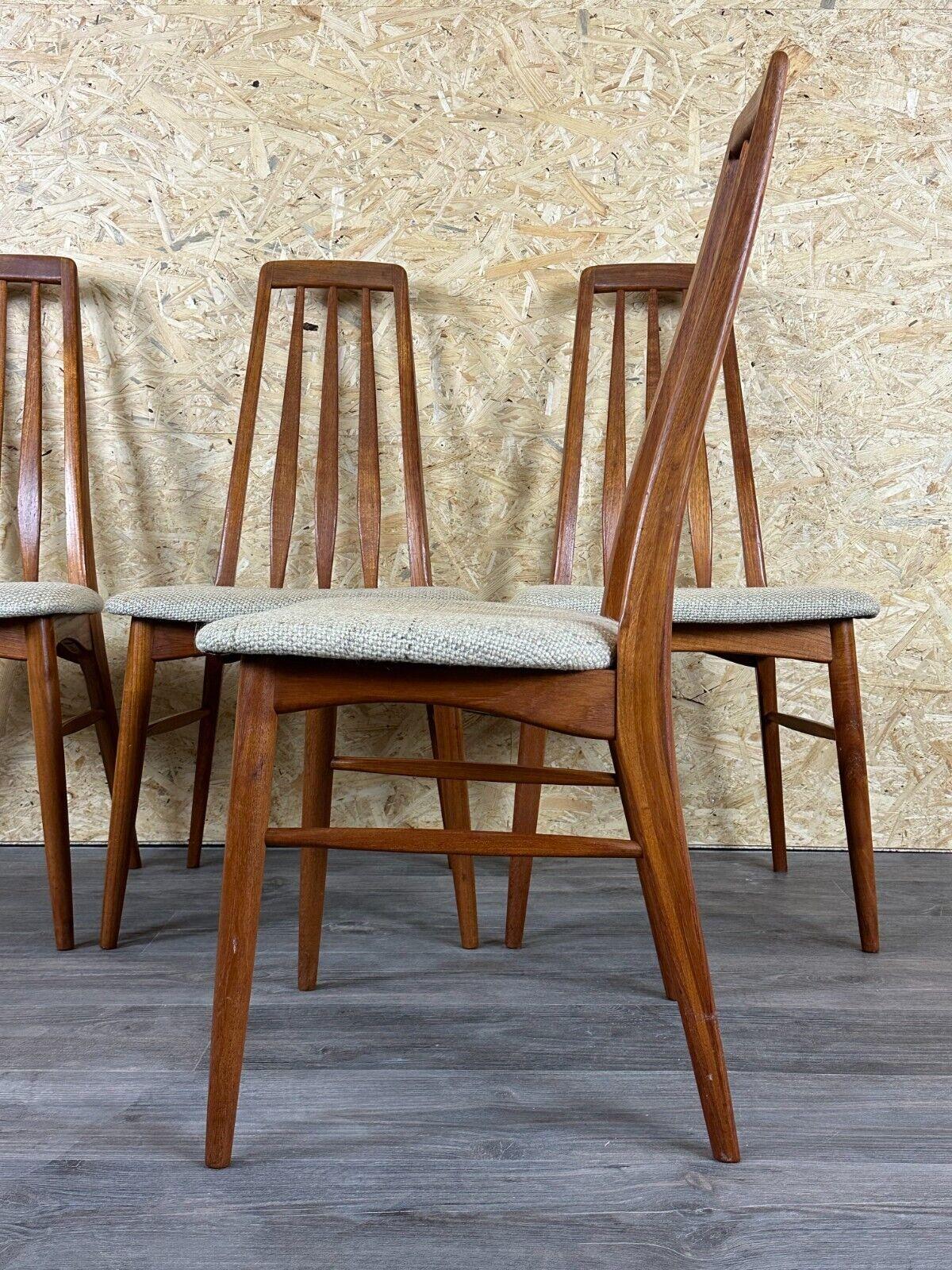 4x 60s 70s Eva teak chairs Dining Chair by Niels Koefoed for Hornslet For Sale 6